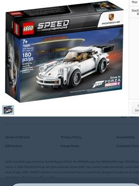 Lego Speed Champions Set 75895 1974 Porsche 911 Turbo 3.0